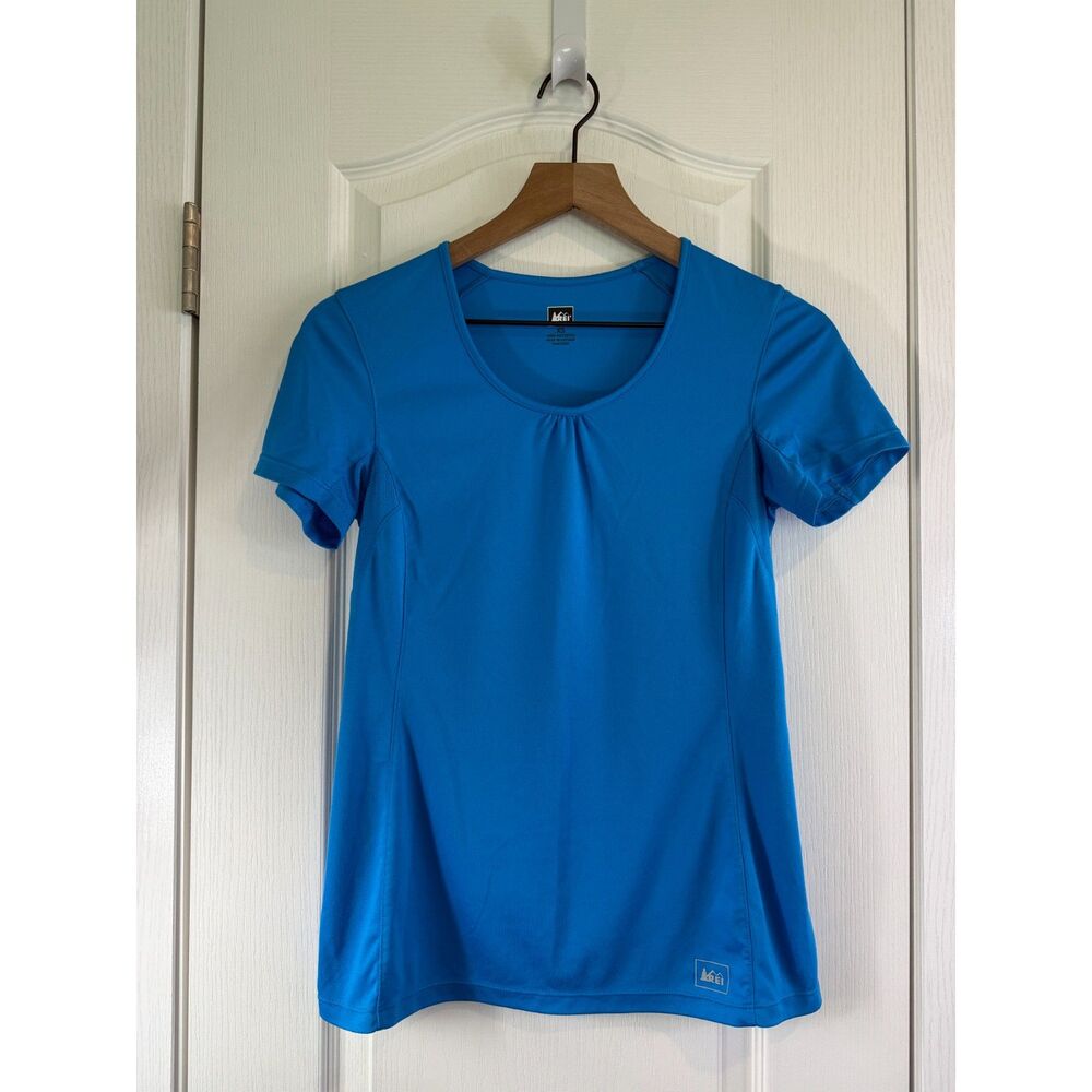 REI Women's Blue Short Sleeve Athletic Activewear Top Polyester Size XS